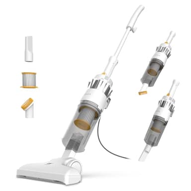 Newlux - Aspirador Escoba con Cable 2en1 V900, 800W, Depósito 2L, 16.5 Kpa, Triple Sist. Filtrado (F.HEPA) y Tecnología Ciclónica, 5m de Acción, Eficiencia Energética a (Blanco)