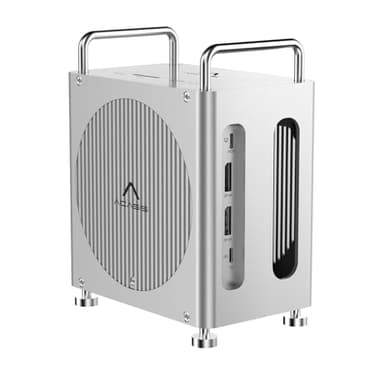 ACASIS Dock estación de Trabajo 11 en 1 para Mac Mini M4 y M4 Pro de 40Gbps con Carcasa Dual-Bay para SSD NVMe, estación de Acoplamiento con DP 4K60Hz, 3X USB-A 10G, PD 30W, Doble SSD (Plata)