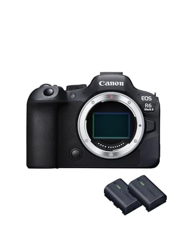 Canon EOS R6 Mark II Full Frame Mirrorless Body Solo + 2X Baterías (Kit de Batería Adicional) | 24,2 megapíxeles, 4K 60p, IS de hasta 8 Pasos y Enfoque automático Dual Pixel CMOS Auto Focus II