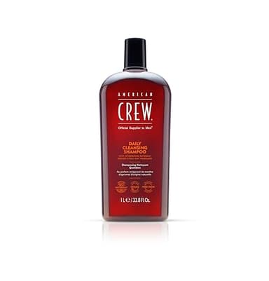American Crew – Daily Cleansing Shampoo, Champú Limpiador, Cabello Normal a Graso, Elimina Impurezas e Hidrata, Ingredientes Origen Natural, Fórmula Vegana, Sin Siliconas, para Hombres – 1 L