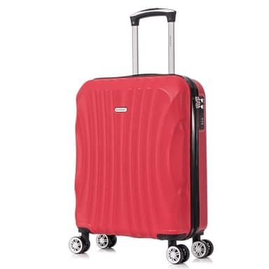 RAYKONG Maleta de Cabina ABS 55x40x20cm (44L) - Maletas de Viaje Pequeñas Ligeras 20 Pulgadas - Rojo