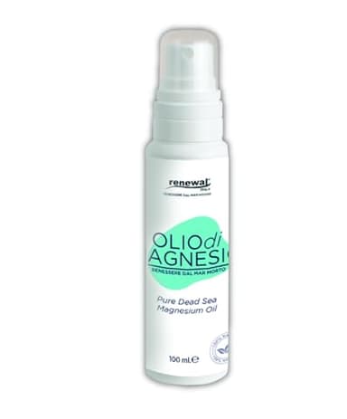 Renewal Aceite puro de magnesio del Mar Muerto 100 ml, 100% natural sin tratar, sin olor - Eficaz contra los calambres musculares, contracturas, psoriasis y dermatitis