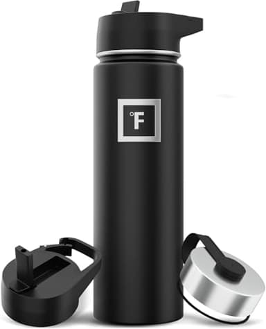 IRON °FLASK Botella Agua Acero Inoxidable con Pajita - 650/950/1200/1800 ml - Aislada Doble Pared Cantimplora sin BPA - Botella Termica Agua Fría - Garrafa Termo Gym Gimnasio Senderismo Niños