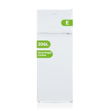 Aspes Frigorífico 2 Puertas Blanco AF145503E. Capacidad 206 Litros, Puerta Reversible, Bajo Nivel Sonoro, Eficiencia Energética Clase E