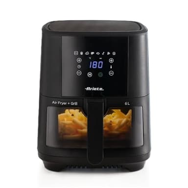 Ariete 4626 Freidora de Aire con Ventana Transparente y Libro de Recetas 6L 1300W