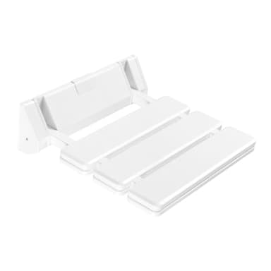 JUDEMII Asiento de ducha plegable blanco montado en la pared asiento de ducha plegable hasta 130 kg taburete de ducha impermeable silla para adultos mujeres embarazadas niños ancianos