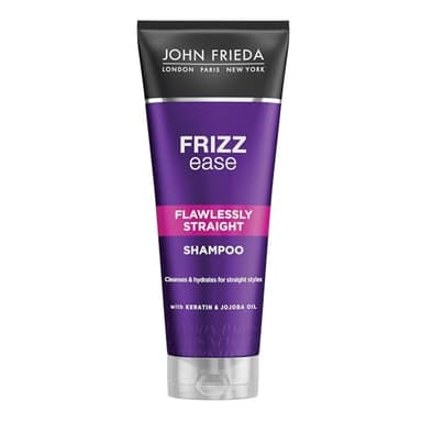 JOHN FRIEDA - Champú Frizz-Ease 250 ml, para Pelo Liso Perfecto, Suaviza y Unifica la Textura, Antiencrespamiento, Mejora y Facilita el Peinado