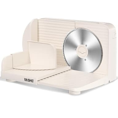 YASHE Cortadora De Fiambre Plegable, Cortafiambres Eléctrico 180W Con Hoja Dentada De 17 Cm, Grosor Ajustable 0–15 Mm, Fácil De Limpiar Y Diseño Seguro Para Carne, Queso, Pan, Verduras