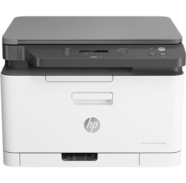 HP Color Laser MFP 178nw 4ZB96A, Impresora Láser Color Multifunción, Imprime, Escanea y Copia, Wi-Fi, Ethernet, USB 2.0 Alta Velocidad, Smart App, Panel de Control LCD, Blanca y Gris