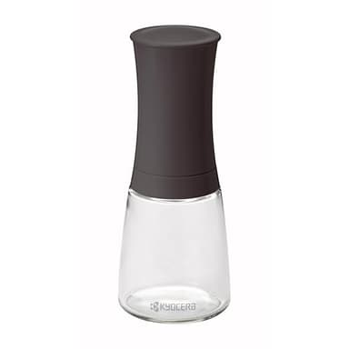 Molinillo de semillas Kyocera con molinillo de cerámica, ajustable de grueso a fino, recipiente de vidrio, marrón, CM-20C SF