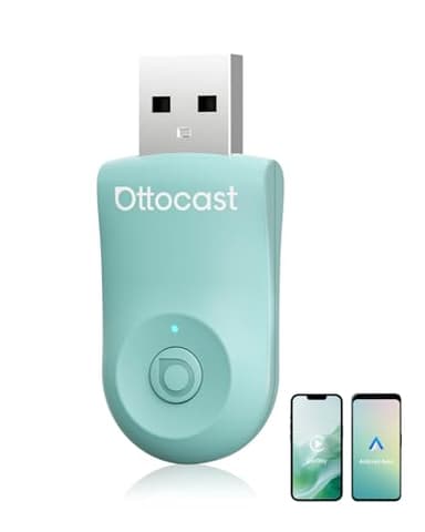 Mejorado 2025 2-en-1 Adaptador inalámbrico CarPlay y Android Auto, OTTOCAST Mini para iOS 10+ y Android 11+, Convierte CarPlay por Cable a inalámbrico, Compatible con USB-A y USB-C (Verde)