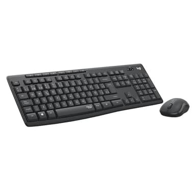 Logitech MK295 Silent Combinación de Teclado y Ratón Inalámbricos con SilentTouch, Seguimiento Óptico, Tecnología Inalámbrica sin Demoras, 90% Menos de Ruido, QWERTY Español, Negro