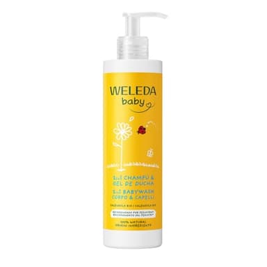 Weleda - Champú y Gel de Ducha Caléndula BIO 2 en 1 para Bebés y Pieles Sensibles, con Aceite de Almendra y Sésamo, Natural, Vegano y Suave con los Ojos - 400 ml