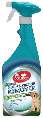 Simple Solution Removedor de Manchas y Olores de Mascotas, Limpiador Enzimático con Poder Limpiador Pro-Bacterias, Rainforest Fresh 750ml