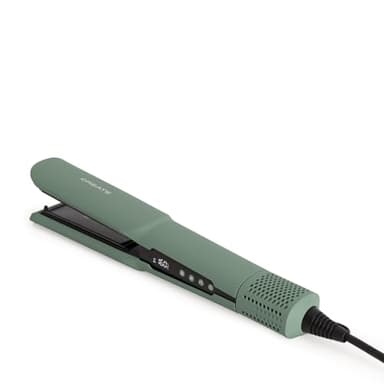 CREATE/CERAMIC AIR STYLER DUAL/Plancha secador iónico verde sage para pelo mojado o seco/Pantalla LCD, revestimiento cerámico, secado rápido, temperatura y velocidad ajustable, 1300W