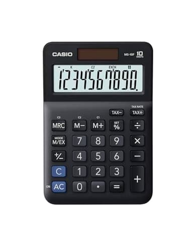 Casio MS-10F - Calculadora de Escritorio, 10,1 x 2,7 x 14,8 cm, Color Negro