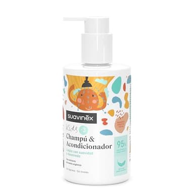 Suavinex, Champú Acondicionador para Niños y Niñas de 3 a 10 Años, Sin Alérgenos, Sin Parabenos, Sin Siliconas, Apto Pieles Sensibles, Sin Lagrimas ni Tirones, 95% Ingredientes Origen Natural, 300 ml