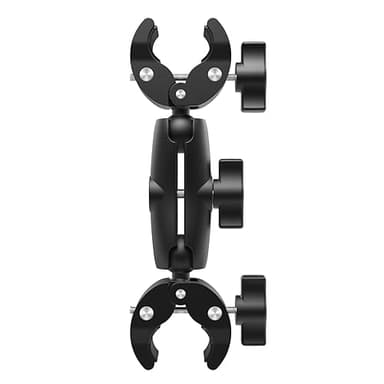 Jinlaili Soporte Clamp para Cámara, Abrazadera de Cámara Ajustable con Brazo Bola de 360°, Soporte Camara Accion, Abrazadera Doble Cabeza para Gopro Trípode Luces LED Paraguas Moto Manillar (9CM)