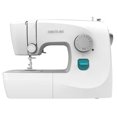 Cecotec Máquina de Coser, Compacta y Portátil, 15 Puntadas, Principiantes, BelleCouture 1500, Ojal manual en 4 tiempos, Ojalador regulable, Tensión del hilo ajustable y Kit de Accesorios