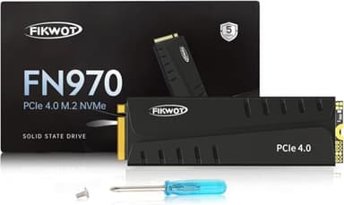 Fikwot FN970 2TB M.2 2280 PCIe Gen4 x4 NVMe 1.4 Unidad Interna de Estado sólido con disipador de Calor - Velocidades de hasta 7400MB/s, Configurar caché DRAM, SSD Interna Compatible con PS5