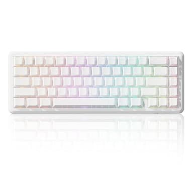 ATTACK SHARK X65 HE Teclado Gaming Interruptores Magnéticos Rapid Trigger, 65% Cableado, 8000 Hz Tasa de Sondeo, Precisión RT 0,01mm, Teclas PBT, Driver QMK, Diseño QWERTY ANSI, RGB(Contornos blancos)