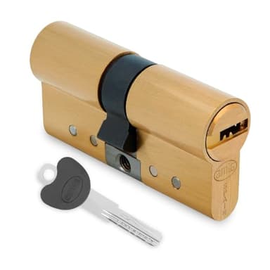 Amig - Cilindro de seguridad - Cerradura para puertas - Antiganzúa y Antibumping - Bombín Antiextracción y Antirotura - Incluye 5 llaves - Dorado mate - Medidas: 70 (30-40) mm