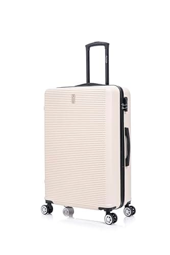 CELIMS - Maleta Grande de Viaje Beige Rígida con 4 Ruedas Ligera Facturación 23kg 75cm | Cerradura Integrada | ABS | Maleta Grande con 4 Ruedas 75cm | Maleta Beige