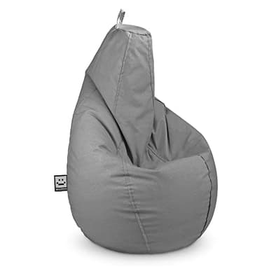 HAPPERS Puff Pera Naylim Mate Gris Claro XXL para Exterior e Interior