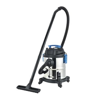 Bikain Multifunción 3 en 1 Aspiradora de Ceniza, Polvo y Líquido, 1200 W, 15 Liters, Acero Inoxidable, Plateado