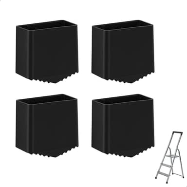 4 Piezas Tacos Escalera de Goma, 40 x 20 Tacos Escalera Aluminio para Escalera de Aluminio, Patas de Goma, Tapas Protectoras Antideslizantes para Escaleras Plegables de Trabajadores Domésticos