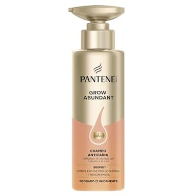 Pantene Grow Abundant Champú Anticaída 290ml. Cabello Más Fuerte, Largo y Denso en 8 Semanas. Fortalece el Anclaje y Mejora Su Resistencia. Con 900 mg de Complejo Pro-Vitamina + Niacinamida