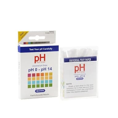 Kit de tiras de prueba de pH 100pcs, aplicación universal (pH 0-14), prueba de pH para saliva, jabón, orina, líquidos, agua, laboratorio
