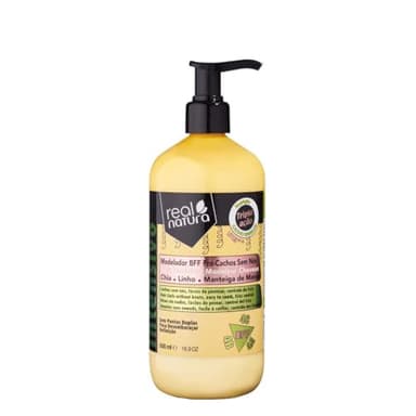 Real Natura - Crema de Peinado BFF Pro-Rizos Sin Nudos - Definición Duradera - Hidrata y Reduce Frizz - Brillo Natural - Sin Sal - 500ml