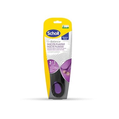 Scholl In-Balance Plantillas Fascitis Plantar - Alivio del Dolor Inmediato y Duradero, Tecnología 3 en 1, Absorción de impactos, Soporte del Arco, Comodidad para Caminar, Talla S 37-39,5