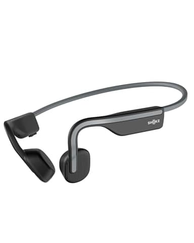 SHOKZ OpenMove Auriculares conducción ósea,Open-Ear Auriculares Deportivos inalámbricos con Bluetooth y micrófono, Resistentes al Agua IP55 para Correr y Ejercicio,6h Batería, con Pegatinas, Gris