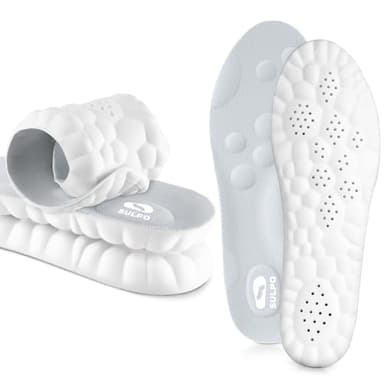 SULPO SPORT Plantillas memory foam para deporte, trabajo y uso diario - Plantillas fascitis plantar - Plantillas ortopédicas transpirables, amortiguadoras y ligeras - 35-36 / XXS - Gris