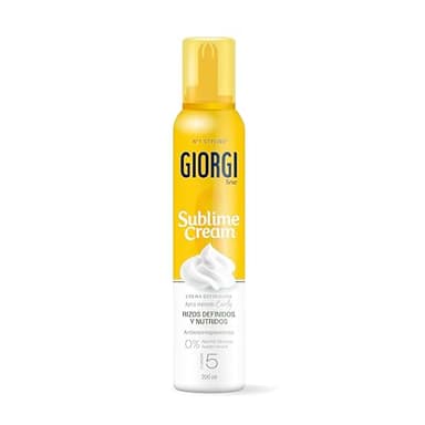Giorgi Line Sublime Cream, Espuma en Crema para Rizos Definidos, Hidratados y Elásticos sin Encrespamiento, No Engrasa, Fórmula Concentrada 0% Alcohol 0% Siliconas, Fijación 5-200 ml