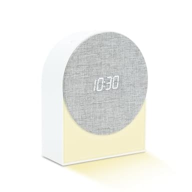 MOOOV 477355 - Despertador Luminoso, 4 en 1, con Ruido Blanco, Ayuda para conciliar el sueño, luz de Lectura con Intensidad Ajustable, Altavoz 5W