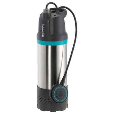 Bomba sumergible a presión GARDENA 5900/4 inox: Bomba sumergible a presión, caudal 5900 l/h, filtro de suciedad, operación silenciosa, seguro de marcha en seco por interruptor de flotación (1768-20)