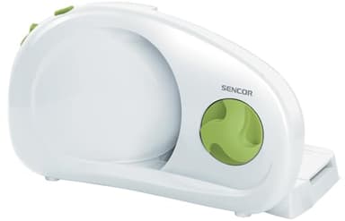 Sencor Cortafiambres Eléctrica Profesional - Potente y Compacta, Hoja Inoxidable 170mm, Espesor Ajustable 0-15mm, Ideal para Jamón, Embutidos, Pan, Queso, 100W - SFS 1001GR - Verde