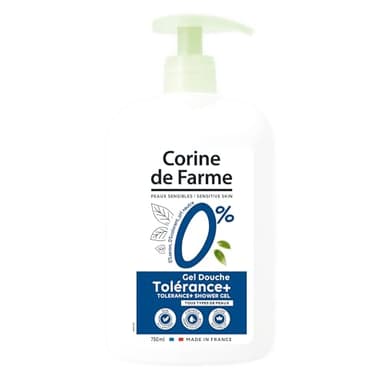 Corine de Farme - Gel de Ducha Hipoalergénico 0% Tolérance+ - Alta Tolerancia para Piel Sensible - pH Neutro, Sin Jabón ni Colorantes -750ml