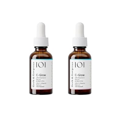 Geek & Gorgeous - C-Glow – 15% vitamina C + ácido ferúlico y suero de vitamina E, protege contra el daño ambiental, aumenta el colágeno y el tono de la piel – todos los tipos de piel, pack dúo de 30