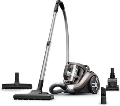 Rowenta Compact Power XXL - Aspiradora sin bolsa, motor de bajo consumo, 900 W, filtración ciclónica avanzada de 3 niveles, depósito de suciedad extragrande de 2,5 L, compacta, animal care, RO4B50