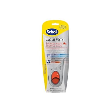 Scholl LiquiFlex Soporte Extra Plantillas de Gel para Hombre - Con Memory Foam y Espuma Viscoelástica, Control de Olor, Recortables para Botas de Trabajo y Todo Tipo de Zapatos, Talla 41-46.5
