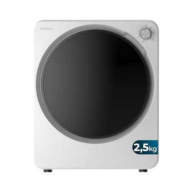 Cecotec Mini Secadora de Evacuación 2,5Kg Bolero DressCode Dry 3150V. 950W, 6 Programas, Programa ECO, Control Knob Intuitivo, Secado Rápido y Eficiente, Ideal Espacios Pequeños, Blanco