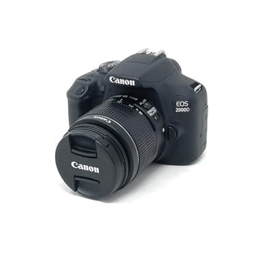Canon Cámara réflex digital EOS 2000D APS-C con objetivo EF-S de 18-55mm | 24,1 megapíxeles, pantalla LCD fija de 3 pulgadas, vídeo Full HD, Dual Pixel CMOS AF y Wi-Fi y Bluetooth