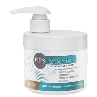 Crema radiofrecuencia facial antiarrugas 500 ml. Colágeno marino, elastina, Vitaminas A, C y E, B 5, B12, Aminoácidos, Aceite de almendras dulces, Panthenol, Alantoina. Diatermia Capacitiva-Resistiva