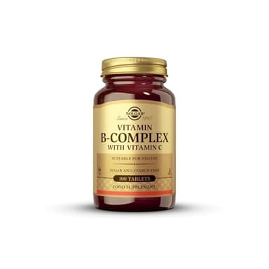Solgar Vitamina B-Complex con Vitamina C, Sabor y Aroma Vainilla, 100 Unidades (Paquete de 1)