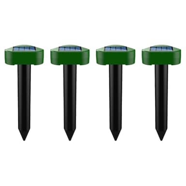 4X Ahuyentador de Topos,Ahuyentador de Ratas,Repelente Ultrasónico de Ratones,Repelente Solar De,Impermeable Repelente de Topo Solar para Jardin y Cámping,Anti Topos, Serpientes -Triangle