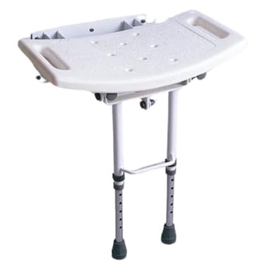 Asiento Abatible de Pared con Patas para Ducha. Asiento Ayudas Ducha Personas Movilidad Reducida. Asiento Plegable con Patas Regulables en Altura